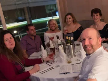 A group enjoying hospitality at Central Park Greyhounds